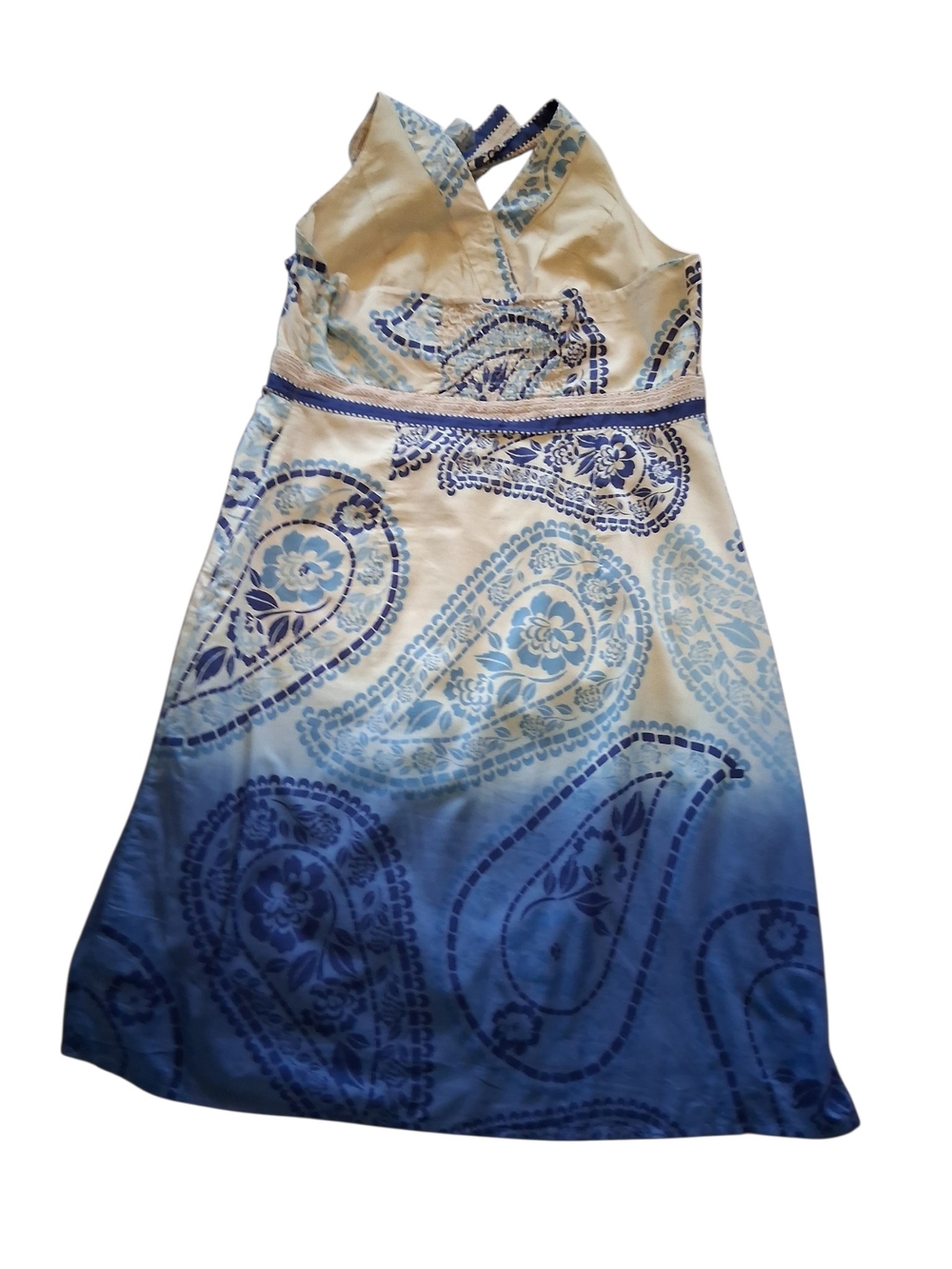 Style & Co. Blue and White Halter Midi Dress - Picture 4 of 9
